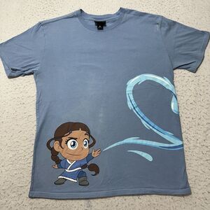 Avatar The Last Airbender Men's Medium Blue Chibi Katara Water Graphic T Shirt